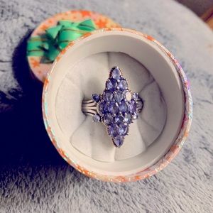 Genuine Tanzanite 3 carot sterling ring